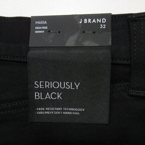 NWT J Brand Maria High Rise in Seriously Black Stretch Skinny Jeans 32 - Picture 4 of 8